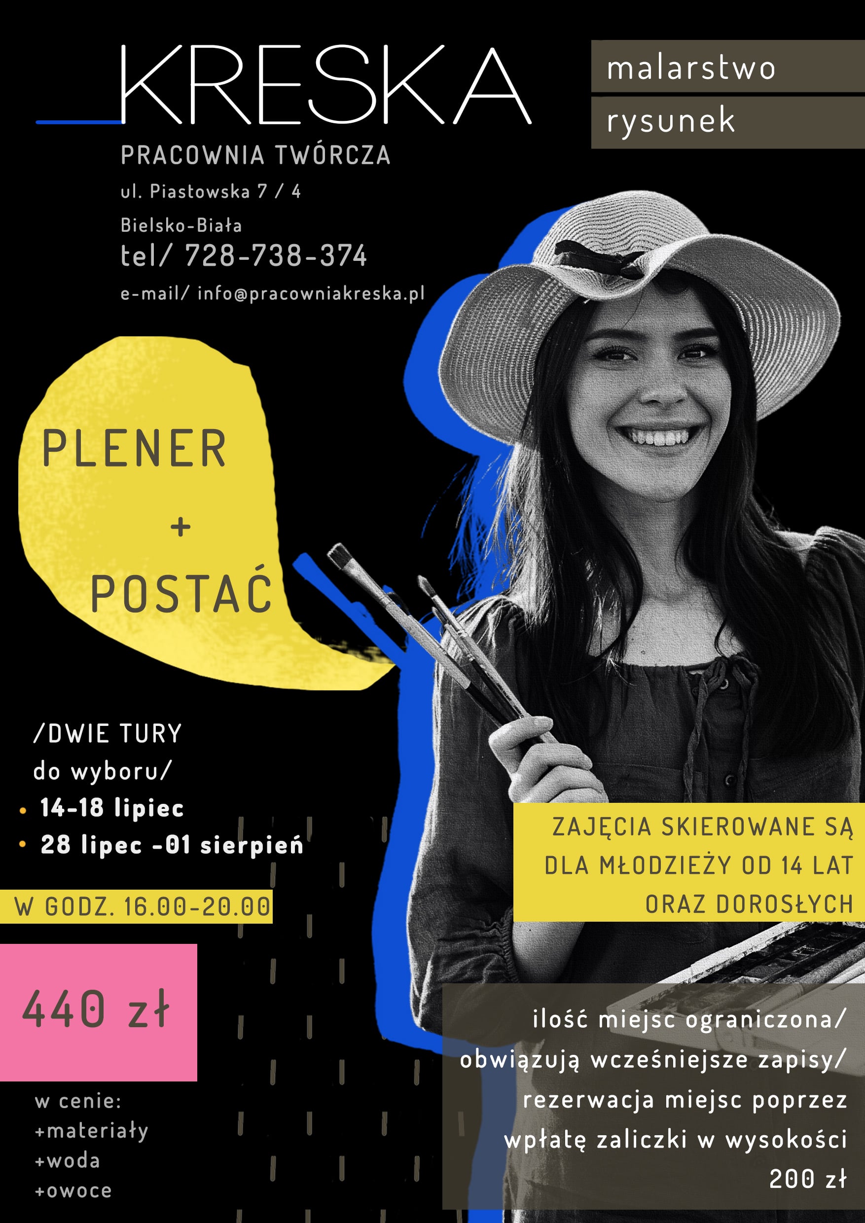 plakat kreska plener wakacje 2025